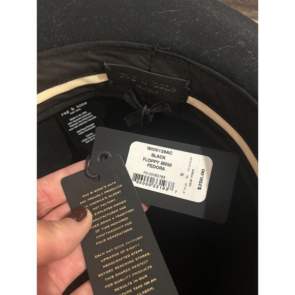 Rag & Bone Floppy Brim Wool Fedora Black Womens Size Small - Picture 10 of 10